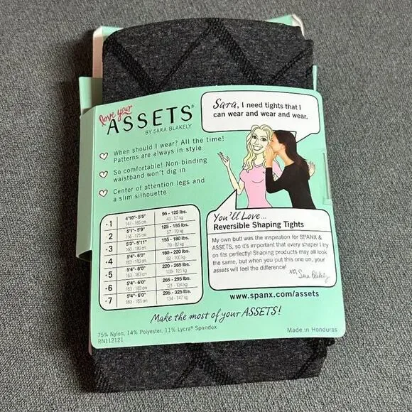 ♠️ Assets by Spanx Flipside Diamond Reversible Shaping Tights - NIB ♠️ - Picture 2 of 3